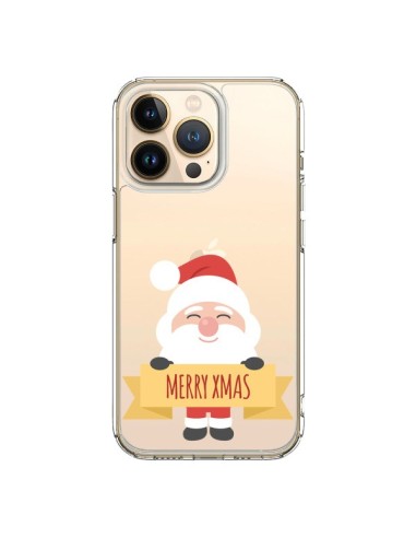 Coque iPhone 13 Pro Père Noël Merry Christmas transparente - Nico