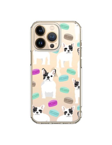 Coque iPhone 13 Pro Chiens Bulldog Français Macarons Transparente - Pet Friendly