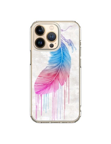 Coque iPhone 13 Pro Plume arc-en-ciel - Rachel Caldwell