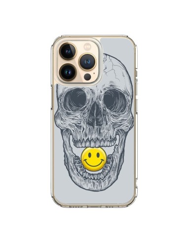 Coque iPhone 13 Pro Smiley Face Tête de Mort - Rachel Caldwell