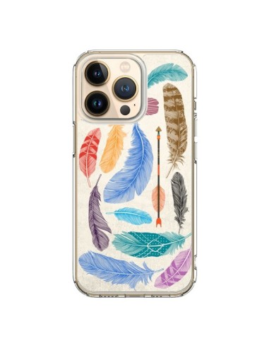 Coque iPhone 13 Pro Feather Plumes Multicolores - Rachel Caldwell