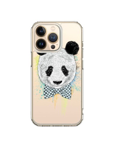 Coque iPhone 13 Pro Panda Noeud Papillon Transparente - Rachel Caldwell