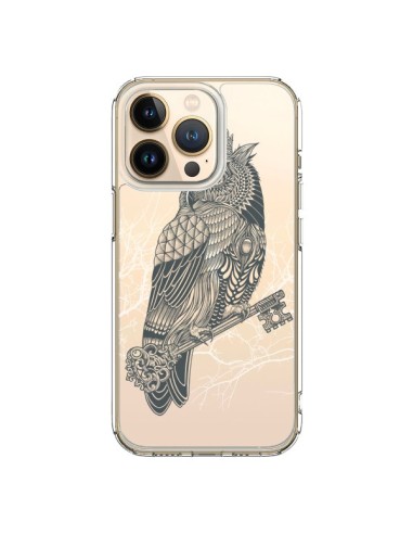 Coque iPhone 13 Pro Owl King Chouette Hibou Roi Transparente - Rachel Caldwell