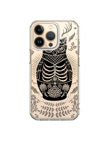 Coque iPhone 13 Pro Owl Chouette Hibou Squelette Transparente - Rachel Caldwell