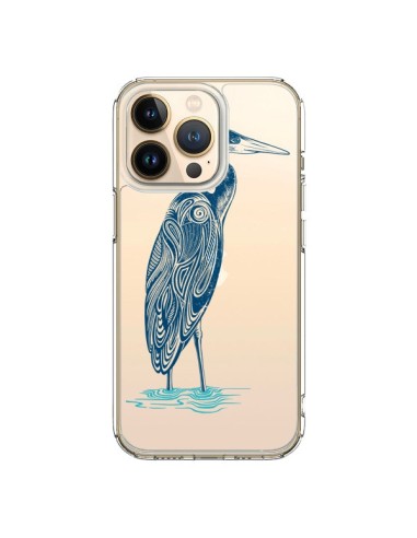 Coque iPhone 13 Pro Heron Blue Oiseau Transparente - Rachel Caldwell