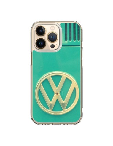 Coque iPhone 13 Pro Groovy Van Hippie VW Bleu - R Delean