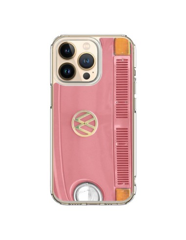 Coque iPhone 13 Pro Groovy Van Hippie VW Rose - R Delean