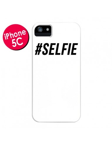 Coque Hashtag Selfie Blanc Vertical pour iPhone 5C - Jonathan Perez