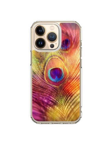 Coque iPhone 13 Pro Plume de Paon Multicolore - Sylvia Cook