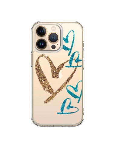 Coque iPhone 13 Pro Coeurs Heart Love Amour Transparente - Sylvia Cook