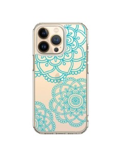 iPhone 13 Pro Case Mandala Green acqua Doodle Flowers...