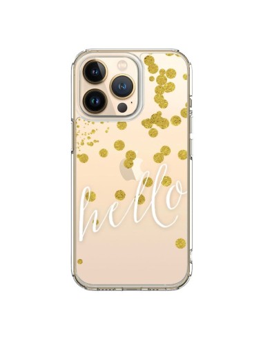 Coque iPhone 13 Pro Hello, Bonjour Transparente - Sylvia Cook