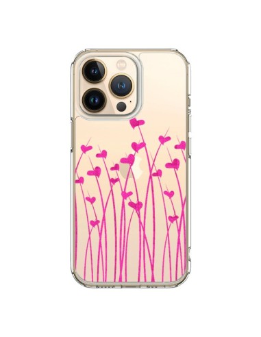 Cover iPhone 13 Pro Amore in Rosa Fiori Trasparente - Sylvia Cook