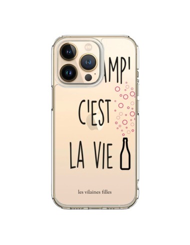 Coque iPhone 13 Pro Le Champ, c'est la Vie Transparente - Les Vilaines Filles