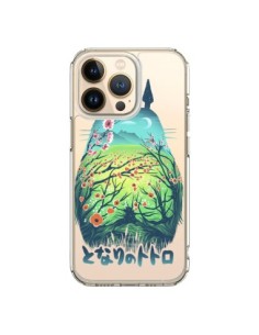 iPhone 13 Pro Case Totoro Manga Flowers Clear - Victor...