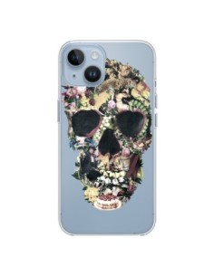 Coque iPhone 14 Skull Vintage Tête de Mort Transparente -...