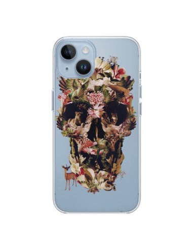 Coque iPhone 14 Jungle Skull Tête de Mort Transparente - Ali Gulec