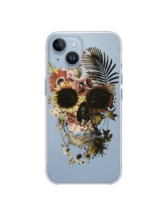 Coque iPhone 14 Garden Skull Tête de Mort Transparente -...