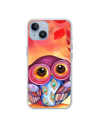 Coque iPhone 14 Chouette Feuilles Automne - Annya Kai