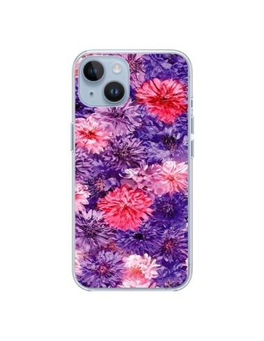 Coque iPhone 14 Fleurs Violettes Flower Storm - Asano Yamazaki