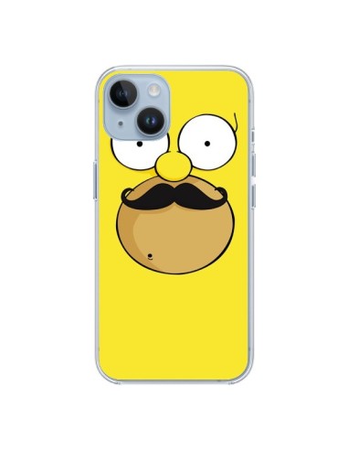 Coque iPhone 14 Homer Movember Moustache Simpsons - Bertrand Carriere