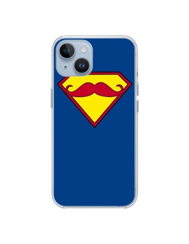 Coque iPhone 14 Super Moustache Movember Superman - Bertrand Carriere