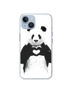 Cover iPhone 14 Panda Amour All you need is Amore -...