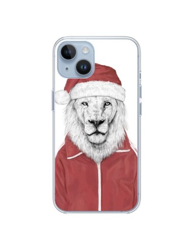 Coque iPhone 14 Santa Lion Père Noel - Balazs Solti