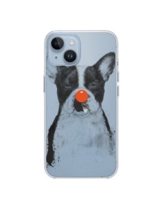 Coque iPhone 14 Clown Bulldog Dog Chien Transparente -...