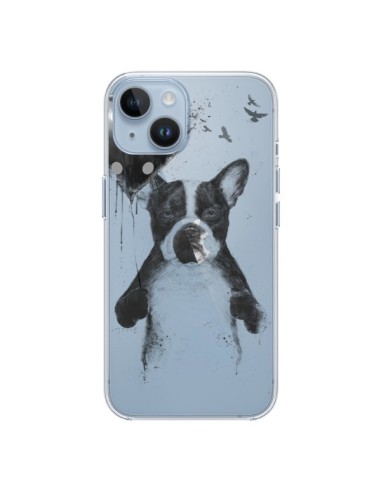 Coque iPhone 14 Love Bulldog Dog Chien Transparente - Balazs Solti