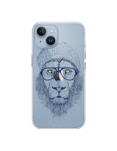 iPhone 14 case Cool Lion Swag Glasses Clear - Balazs Solti