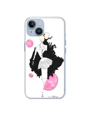 Coque iPhone 14 Demoiselle Femme Fashion Mode Rose - Cécile