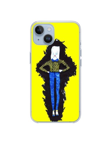 Coque iPhone 14 Julie Femme Fashion Mode Jaune - Cécile