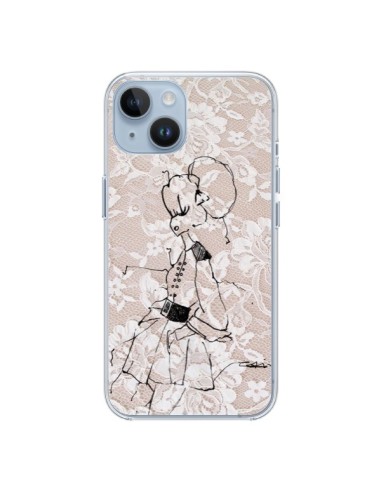 Coque iPhone 14 Croquis Dentelle Femme Fashion Mode - Cécile