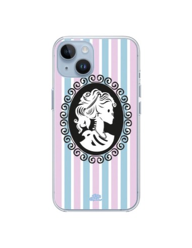 Coque iPhone 14 Camée Squelette Rose - Enilec