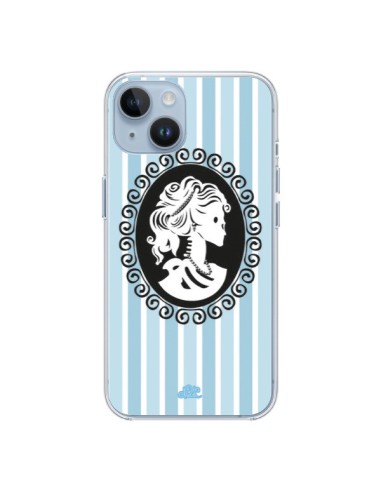 Coque iPhone 14 Camée Squelette Bleue - Enilec