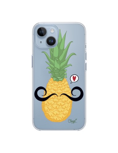 Coque iPhone 14 Ananas Moustache Transparente - Chapo