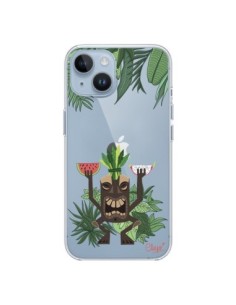 Cover iPhone 14 Tiki Thailandia Giungla Legno Trasparente...