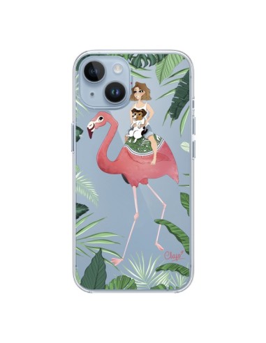 iPhone 14 case Lolo Love Pink Flamingo Dog Clear - Chapo