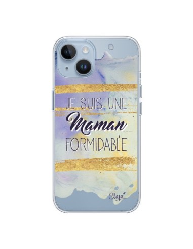 Coque iPhone 14 Je suis une Maman Formidable Violet Transparente - Chapo