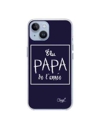 Coque iPhone 14 Elu Papa de l'Année Bleu Marine - Chapo