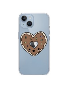 Coque iPhone 14 Donuts Heart Coeur Chocolat Transparente...