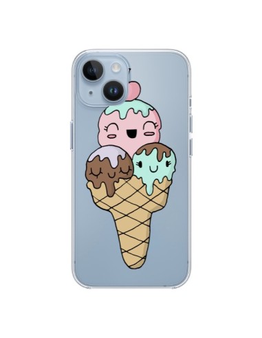 Coque iPhone 14 Ice Cream Glace Summer Ete Cerise Transparente - Claudia Ramos