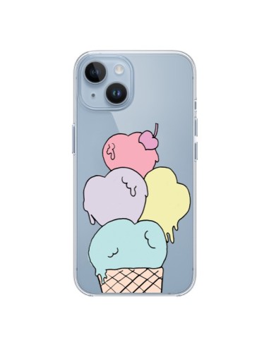 Cover iPhone 14 Gelato Estate Cuore Trasparente - Claudia Ramos