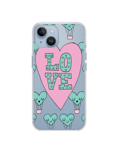 Coque iPhone 14 Love Nuage Montgolfier Transparente - Claudia Ramos