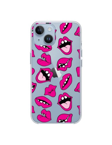 Coque iPhone 14 Lèvres Lips Bouche Kiss Transparente - Claudia Ramos