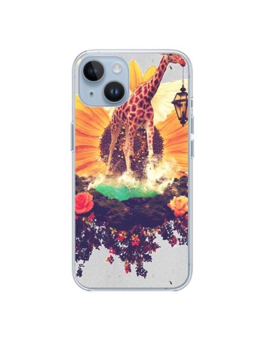 Cover iPhone 14 Giraffa Fiori - Eleaxart