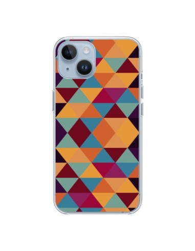 Coque iPhone 14 Azteque Triangle Orange - Eleaxart