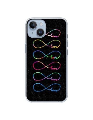 Coque iPhone 14 Love Forever Infini Noir - Eleaxart