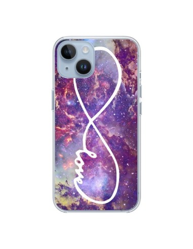 Coque iPhone 14 Love Forever Infini Galaxy - Eleaxart